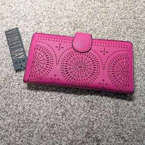 NWT Violet Ray Hot Pink Laser-Cut Wallet/Clutch
